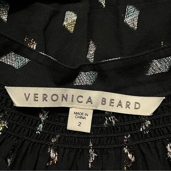 Veronica Beard Alia Metallic Long Sleeve Mini Dress - Picture 5 of 8